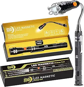 Herramienta de recogida magnética telescópica con linterna